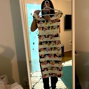 ASOS off shoulder midi flower dress in Sz 0